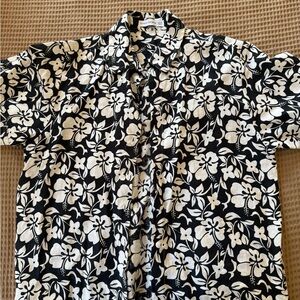 Faithfull the Brand Black and White Casual Button Down Shirt